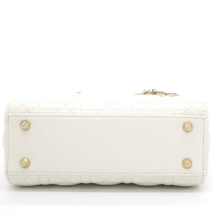 White Lambskin Cannage Small Lucky Badges My Lady Dior