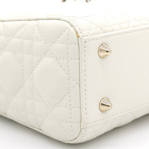 White Lambskin Cannage Small Lucky Badges My Lady Dior