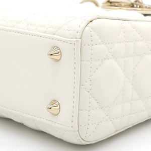 White Lambskin Cannage Small Lucky Badges My Lady Dior