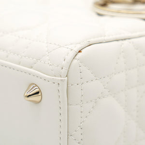 White Lambskin Cannage Small Lucky Badges My Lady Dior