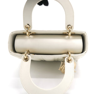 White Lambskin Cannage Small Lucky Badges My Lady Dior