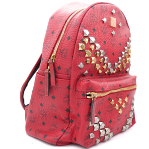 Visetos Front Studs Medium Stark Backpack Red