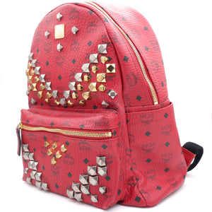 Visetos Front Studs Medium Stark Backpack Red