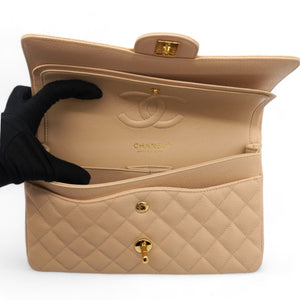 Classic Flap Medium Beige Clair Caviar