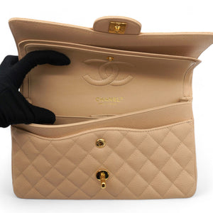Classic Flap Medium Beige Clair Caviar