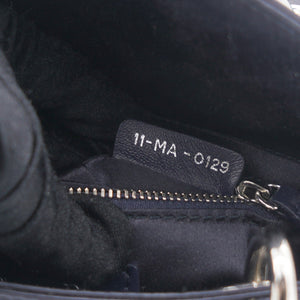 Satin Crystal Cannage Mini Lady Dior Black