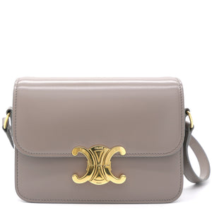 Teen Triomphe Bag in Shiny Calfskin Grey