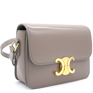 Teen Triomphe Bag in Shiny Calfskin Grey