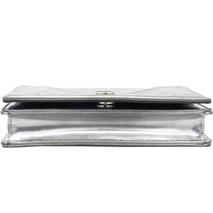 Silver Leather Diorama Wallet on Chain