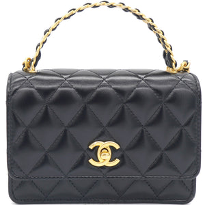 23P Top Handle Wallet on Chain Black