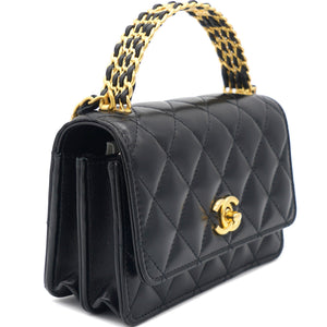 23P Top Handle Wallet on Chain Black