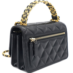 23P Top Handle Wallet on Chain Black