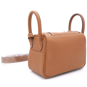 Gold Clemence Leather Mini Lindy 20 Bag