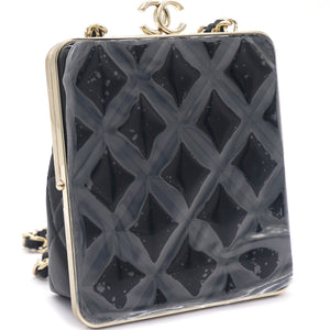 PVC Quilted Wallet On Chain Black