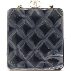 PVC Quilted Wallet On Chain Black