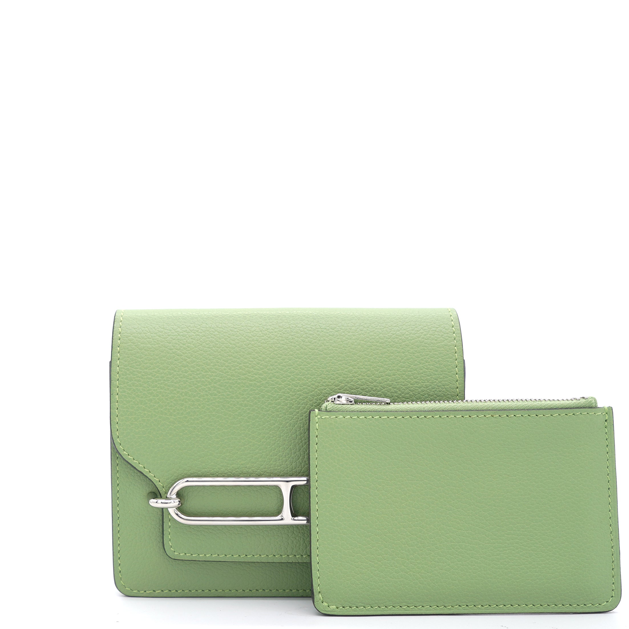 Chevre Mysore Roulis Slim Wallet Vert Criquet