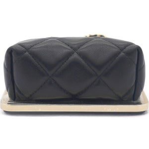 PVC Quilted Wallet On Chain Black