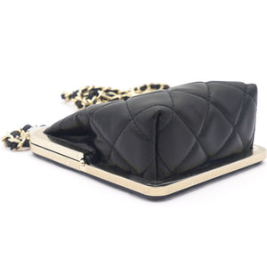 PVC Quilted Wallet On Chain Black