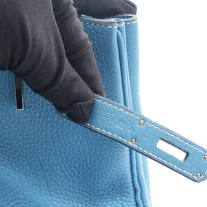 Togo Birkin 35 Bleu Jean