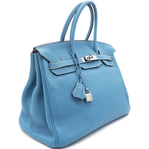 Togo Birkin 35 Bleu Jean