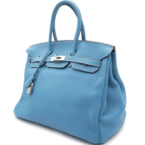 Togo Birkin 35 Bleu Jean