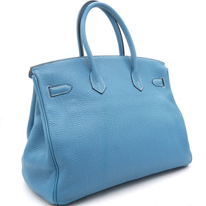 Togo Birkin 35 Bleu Jean