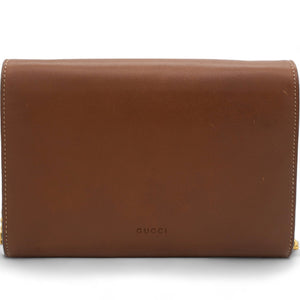 Calfskin Animalier Chain Wallet Brown