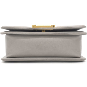 Grey Quilted Caviar Leather Small Boy Flap Bag