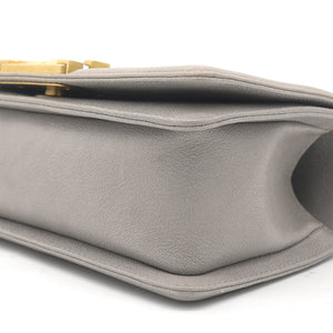Grey Quilted Caviar Leather Small Boy Flap Bag