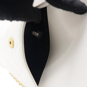 Chain Edge Detail Flap Bag White