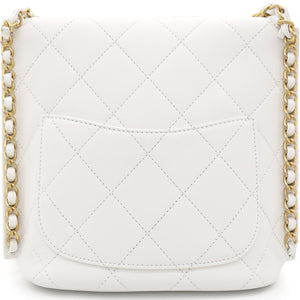 Chain Edge Detail Flap Bag White