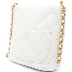 Chain Edge Detail Flap Bag White