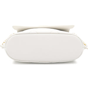 Chain Edge Detail Flap Bag White