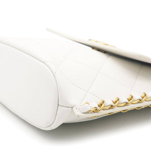 Chain Edge Detail Flap Bag White