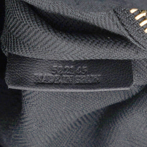 Cubi Anagram small leather-trimmed logo-jacquard tote Navy
