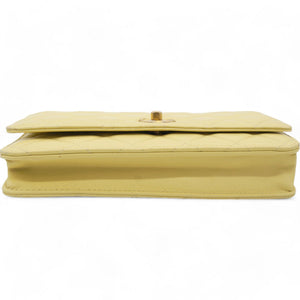 Caviar Crush Quilted Mini Wallet On Chain WOC Yellow