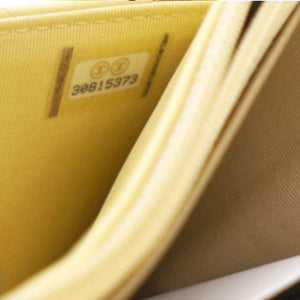 Caviar Crush Quilted Mini Wallet On Chain WOC Yellow