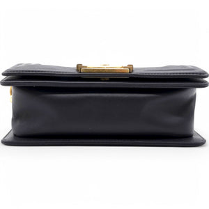 Lambskin Quilted Small Boy Flap Black