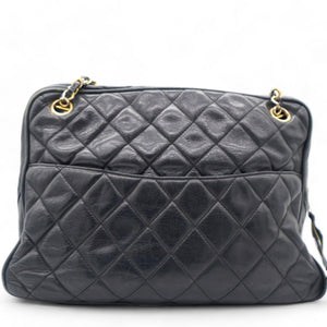 Matelasse Chain Shoulder Women's Caviar Leather Shoulder Bag Black