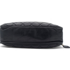 Matelasse Chain Shoulder Women's Caviar Leather Shoulder Bag Black
