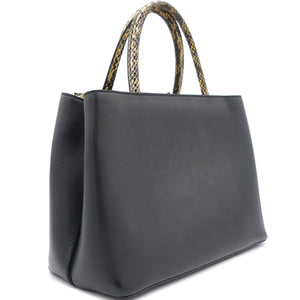 Petite 2 Jours Tote Black Flower Charm