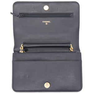 Caviar Quilted Boy Wallet on Chain WOC Black