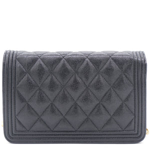 Caviar Quilted Boy Wallet on Chain WOC Black