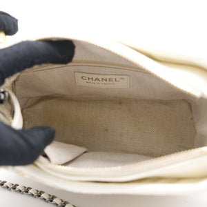Cream/Beige Stripe Tweed Calfskin Mini Gabrielle Hobo
