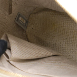 Cream/Beige Stripe Tweed Calfskin Mini Gabrielle Hobo
