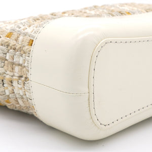 Cream/Beige Stripe Tweed Calfskin Mini Gabrielle Hobo