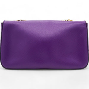 Purple Leather Gancini Flap Bag