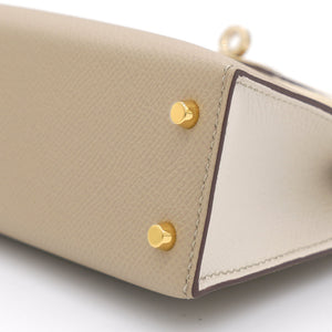 Epsom Horseshoe Mini Kelly Sellier 20 Craie Trench