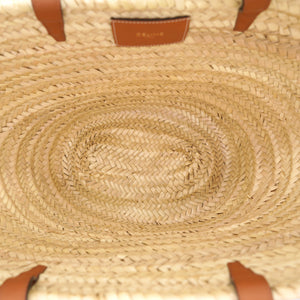 Medium Tromphe Panier in Palm Leaves and Calfskin