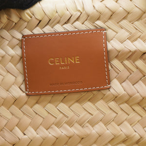 Medium Tromphe Panier in Palm Leaves and Calfskin
